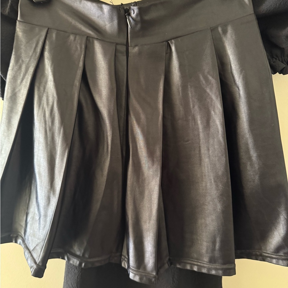 Black Faux Leather Skirt